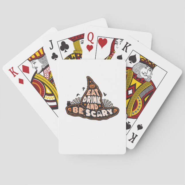 Baraja De Cartas Eat Drink And Be Scary Witch Only Halloween Gift F (Reverso)