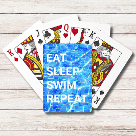 Baraja De Cartas Eat Sleep Swim Repetir Piscina Acuática