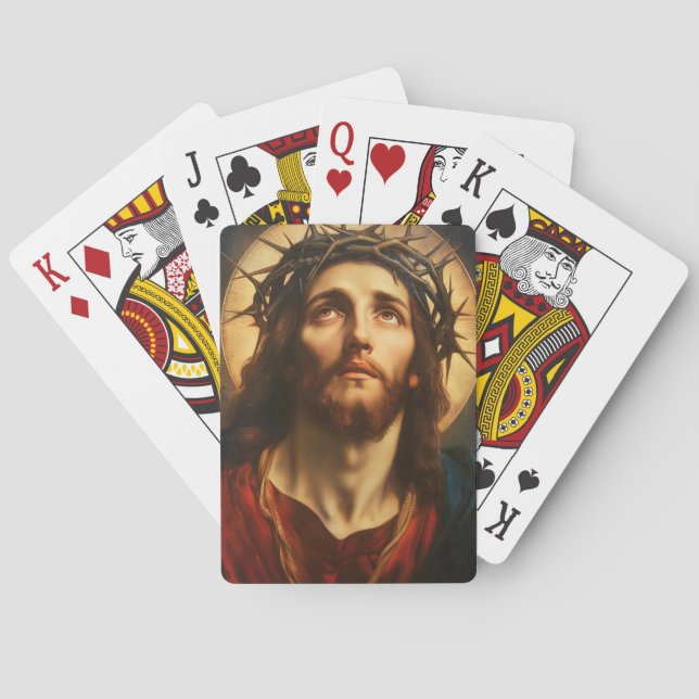 Baraja De Cartas Ecce Homo | Jesucristo con Corona de Espinas (Reverso)