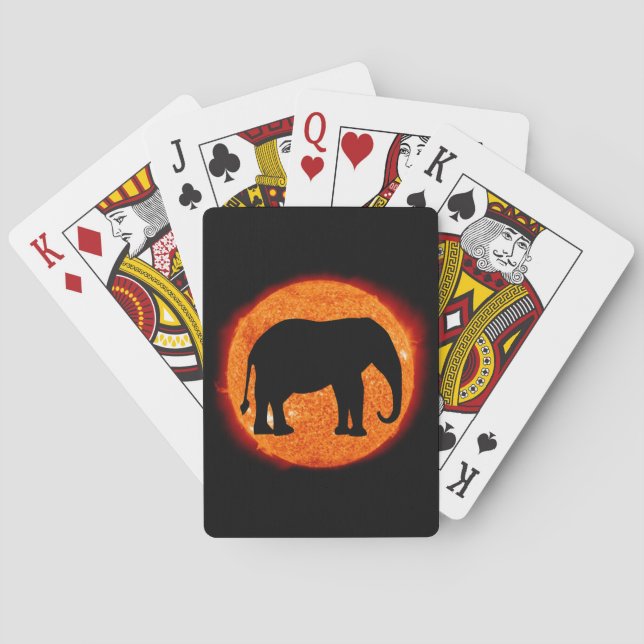 Baraja De Cartas Eclipse solar elefante (Reverso)