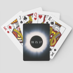 Baraja De Cartas Eclipse solar total en blanco y negro en agosto de