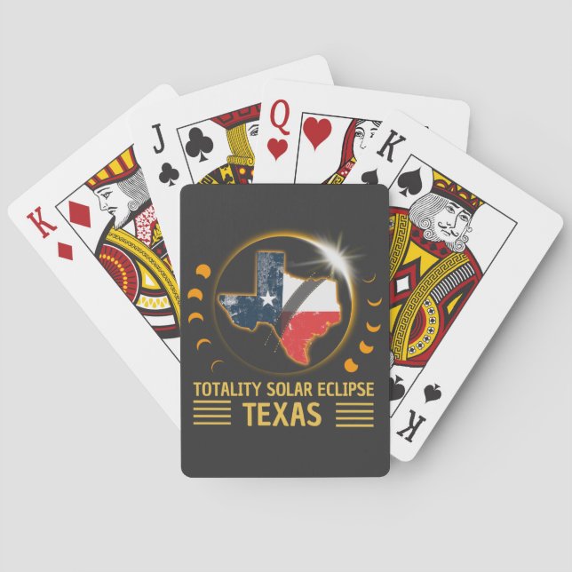 Baraja De Cartas Eclipse solar total Texas American 2024 (Reverso)