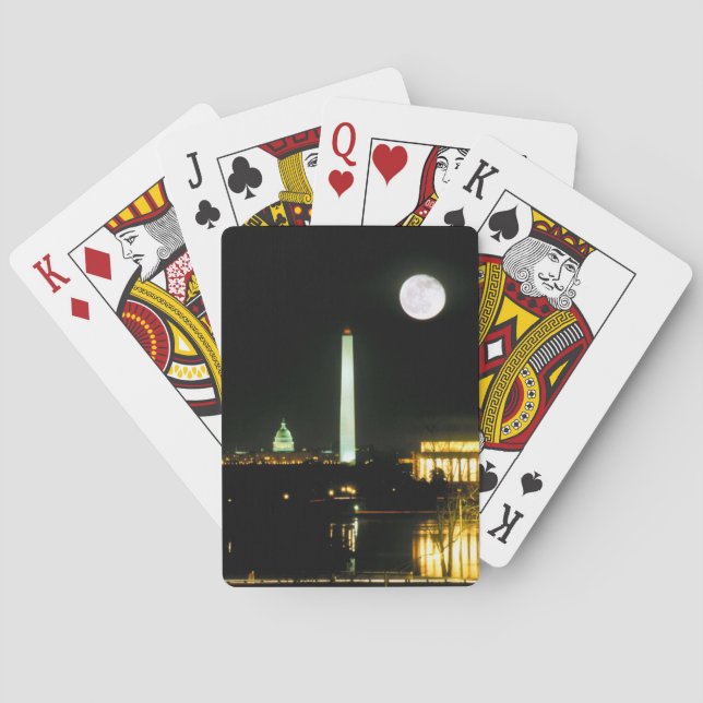 Baraja De Cartas Edificio del Capitolio, Monumento a Lincoln, Washi (Reverso)