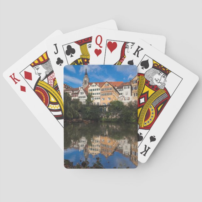 Baraja De Cartas Edificios a lo largo del río | Alemania (Reverso)