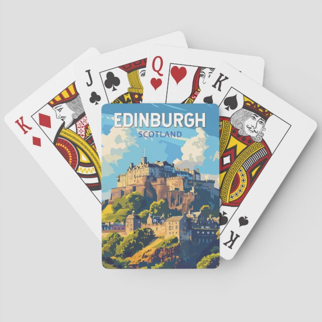 Baraja De Cartas Edimburgo Escocia Viaje Arte Vintage (Reverso)