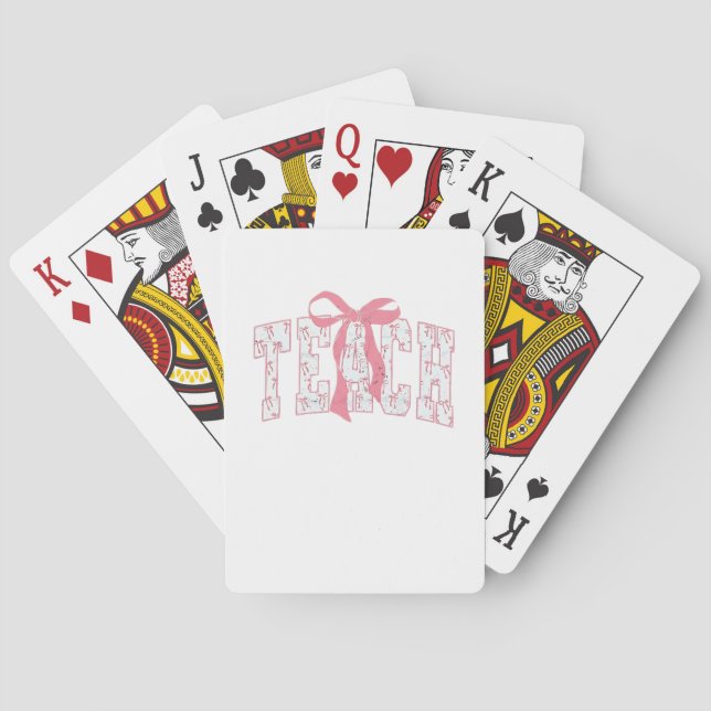Baraja De Cartas Educadores de diseño de lápiz Coquette Bow (Reverso)
