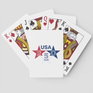 Baraja De Cartas EE. UU. 250 años - Diseño de estrellas rojas, azul
