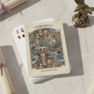 Baraja De Cartas EE. UU. 250 Liberty Art Nouveau Patrón de borde ID