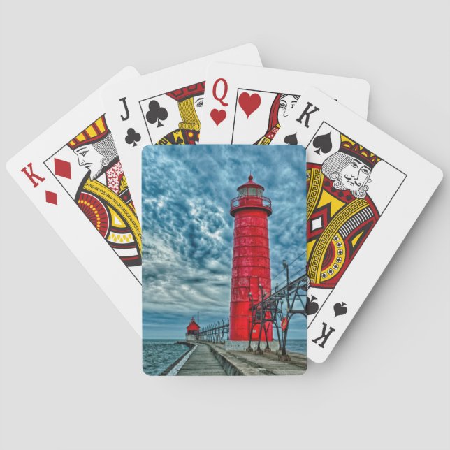 Baraja De Cartas EE.UU., Grand Haven, Michigan, faro (Reverso)