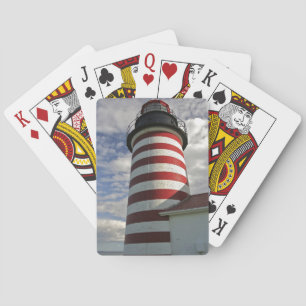 Baraja De Cartas EE. UU., Maine, Lubec. Faro de West Quoddy Head