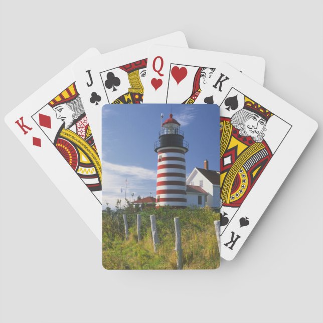 Baraja De Cartas EE.UU., Maine, Lubec. Faro West Quoddy Head (Reverso)