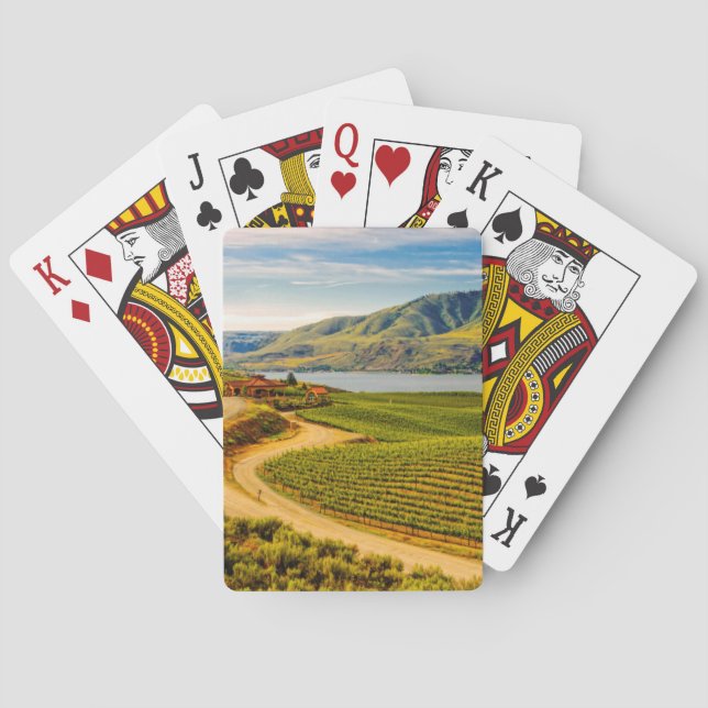 Baraja De Cartas EE. UU., Washington, lago Chelan. Benson Vineyards (Reverso)