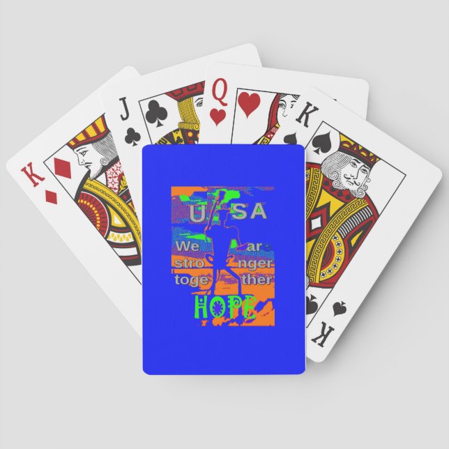 Baraja De Cartas EEUU Espero Fuerte Juntos - Un Tapiz Patriótico (Reverso)