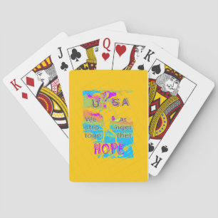 Baraja De Cartas EEUU Hope: Colorido diseño texturado