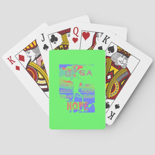 Baraja De Cartas EEUU Hope: Neon Lemon y arte Naranja (Reverso)