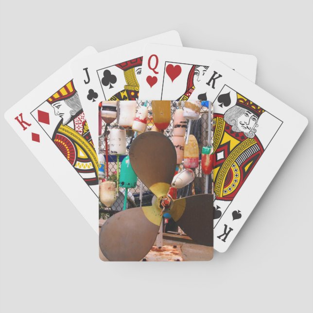 Baraja De Cartas EEUU, Massachusetts. Hélice Y Flotas (Reverso)