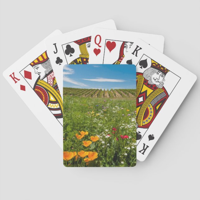 Baraja De Cartas EEUU, Washington, Walla Walla.Flores silvestres (Reverso)