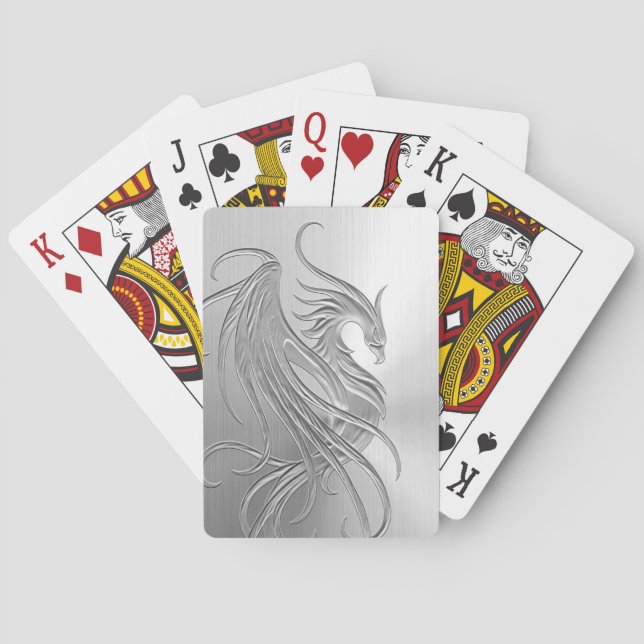 Baraja De Cartas Efecto de acero inoxidable Phoenix (Reverso)