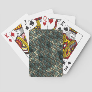 Baraja De Cartas Efecto de ladrillo gris azul, bajo punto oscuro en