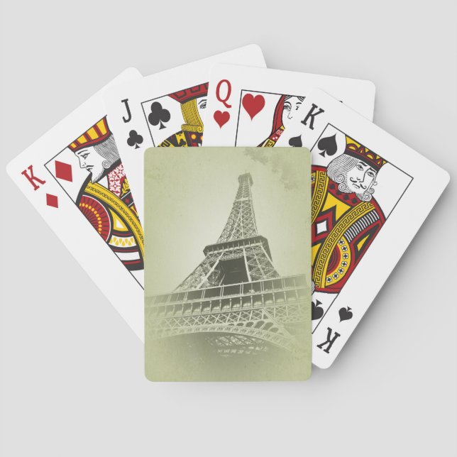Baraja De Cartas Eiffel Tower in sepia tone (Reverso)