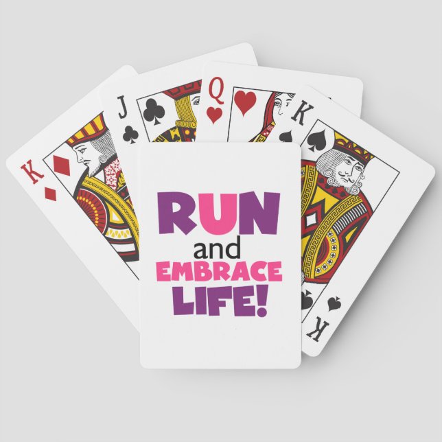 Baraja De Cartas Ejecutar Embrace Life Purple Pink (Reverso)