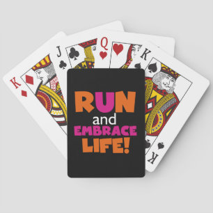 Baraja De Cartas Ejecutar y aceptar texto rosado Naranja de vida