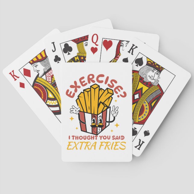 Baraja De Cartas Ejercicio Pensé Que Dijiste Papas Fritas Extra (Reverso)