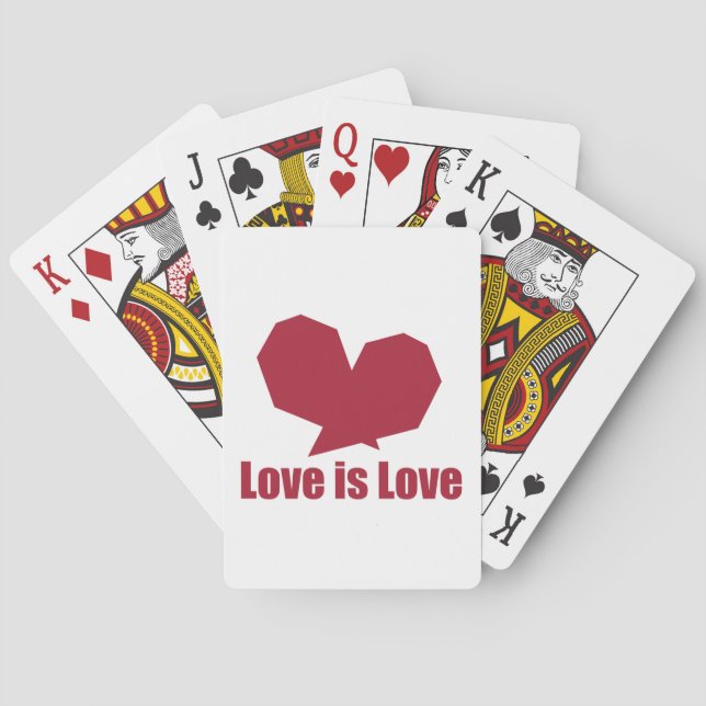 Baraja De Cartas El amor es el corazón rojo (Reverso)