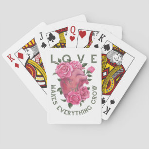 Baraja De Cartas El amor hace que todo crezca - arte romántico flor
