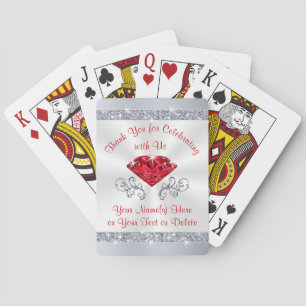 Baraja De Cartas El aniversario de rubíes le agradece los favores