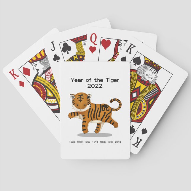 Baraja De Cartas El año del tigre 2022, sabor animal zoológico (Reverso)