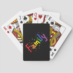 Baraja De Cartas El arcoiris de Confetti familiar en negro