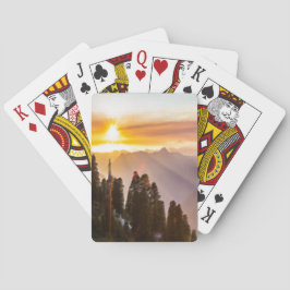 Baraja De Cartas El atardecer sobre el bosque