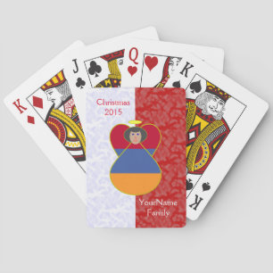 Baraja De Cartas El cabello negro armenio vestido con bandera