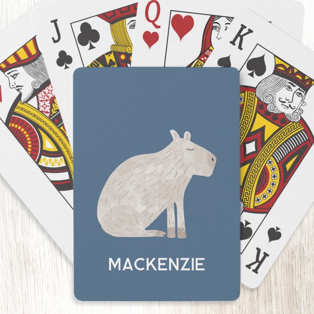 Baraja De Cartas El capibara personalizado (Fun Capybara personalized custom name playing cards for animal lovers)