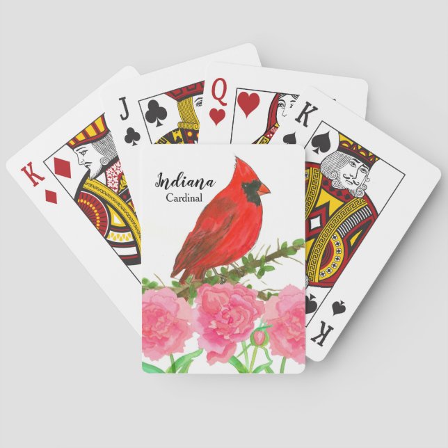 Baraja De Cartas El cardenal Pink Peonies Indiana Souvenir (Reverso)