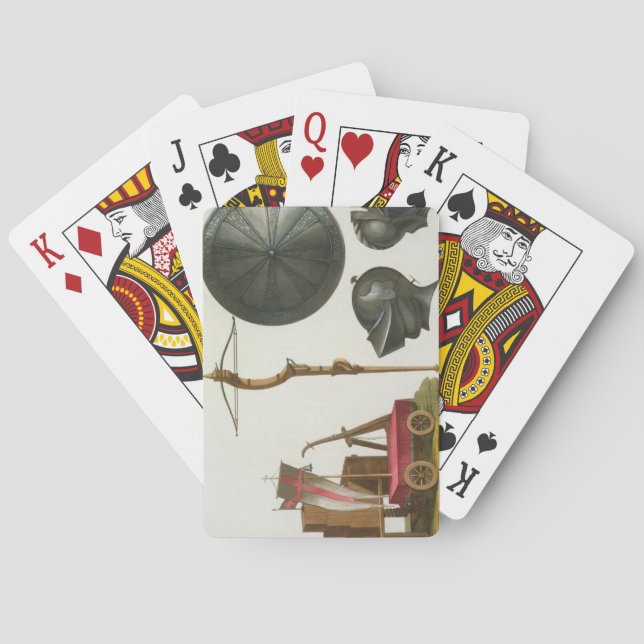 Baraja De Cartas El carro, la ballesta y la armadura milaneses, (Reverso)