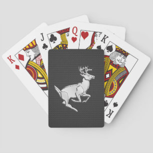 Baraja De Cartas El ciervo cromado que corre en la decoración de fi