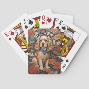 Baraja De Cartas El Cocker Spaniel William Morris inspiró la floral