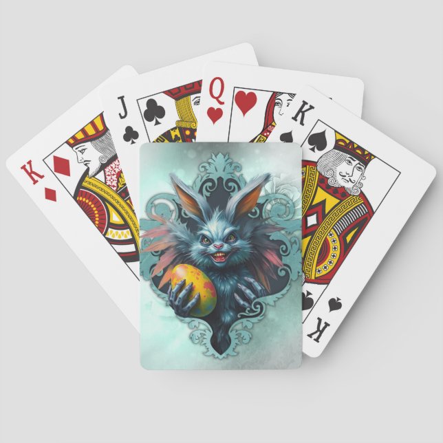 Baraja De Cartas El conejo espeluznante de Pascua (Reverso)