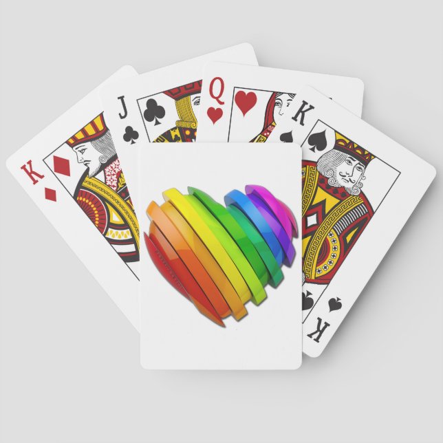 Baraja De Cartas El corazón tridimensional escultural de SlipperyJo (Reverso)
