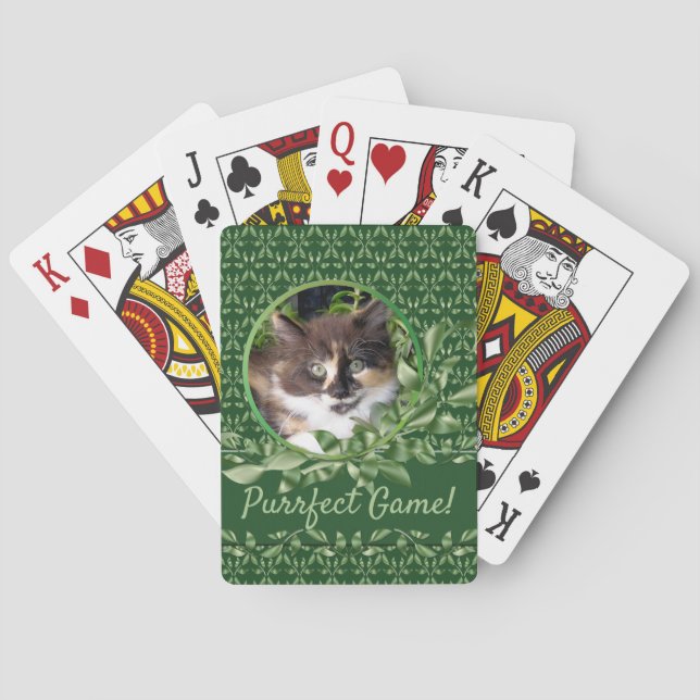 Baraja De Cartas El delicioso Ojo Verde Calico Kitten (Reverso)