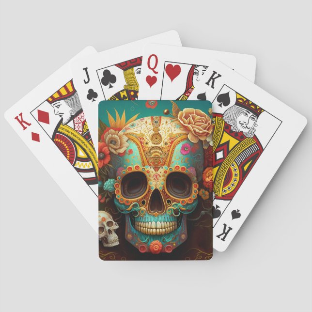 Baraja De Cartas El Día De La Calavera Del Azúcar (Reverso)