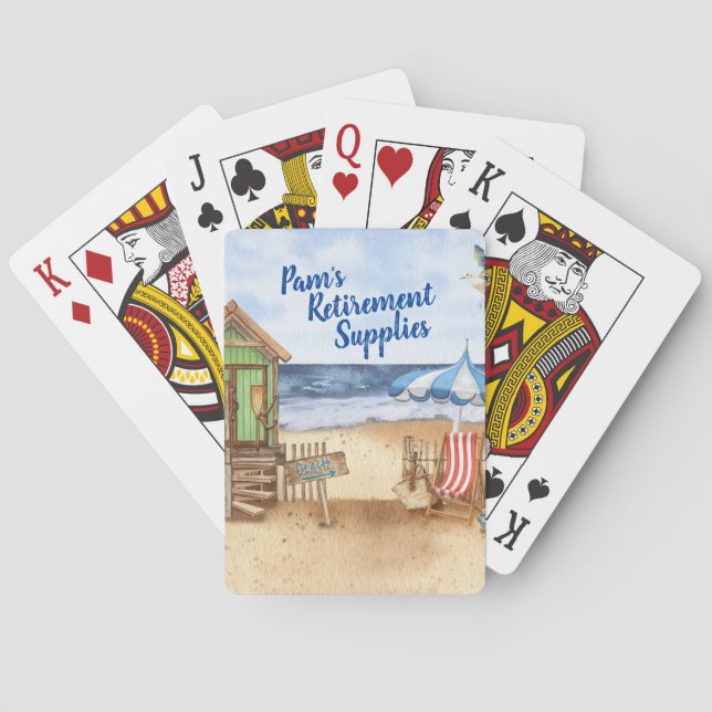 Baraja De Cartas El día de la playa personalizado (Reverso)