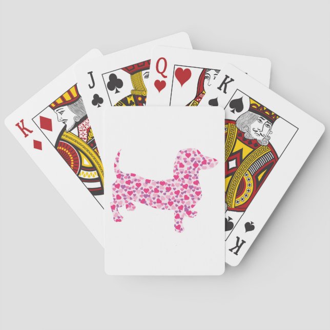 Baraja De Cartas el día de San Valentín Dachshund (Reverso)