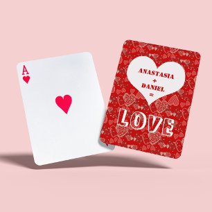 Baraja De Cartas El día de San Valentín de corazones cortos