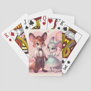 Baraja De Cartas El día de San Valentín de zorros de personalizado 