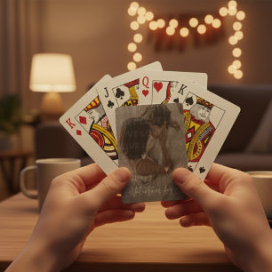 Baraja De Cartas El día de San Valentín personalizado Foto de parej