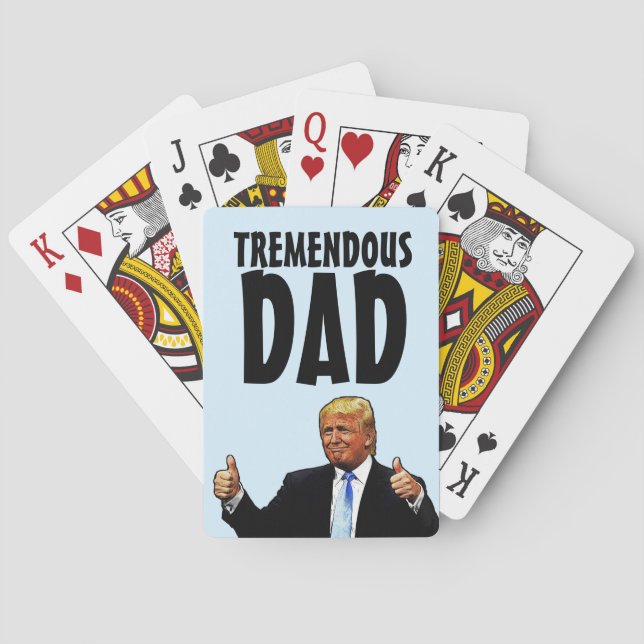 BARAJA DE CARTAS EL DÍA DEL PADRE TRUMP JUGANDO TARJETAS PARA LA PA (Reverso)
