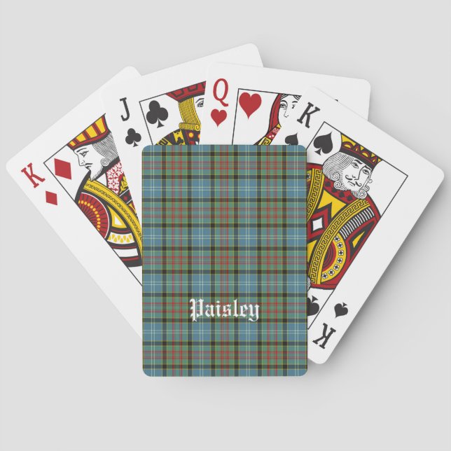 Baraja De Cartas El distrito de Paisley de Escocia Tartán personali (Reverso)
